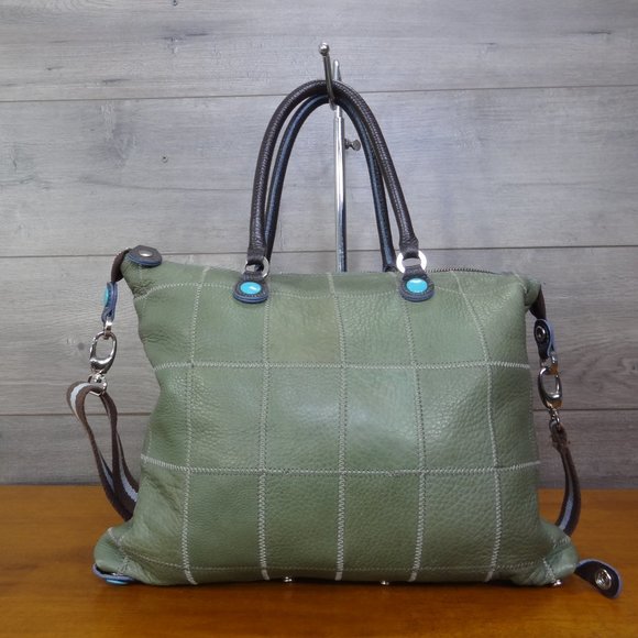 Gabs Green Leather Crossbody Shoulder Bag Purse.
